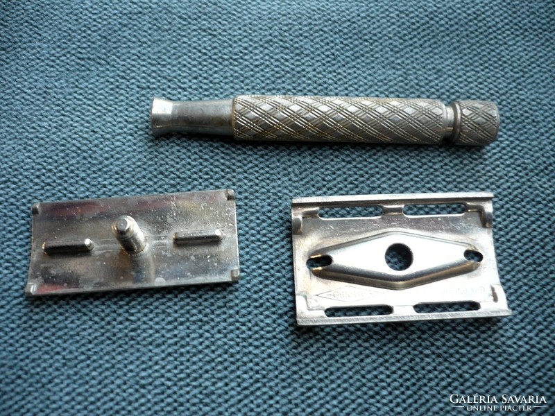 Old nickel-plated gillette safety razor