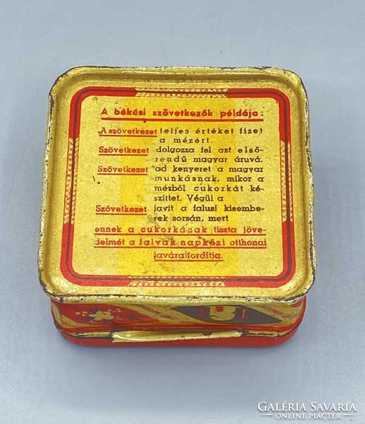 Old metal box Békési honey candy ant cooperative 1930-1940