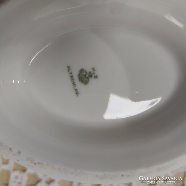Mz altrohlau, white antique Czech porcelain, sauce tray, sauce bowl, spout