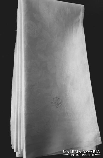6 db antik damaszt szalvéta virágos mintával