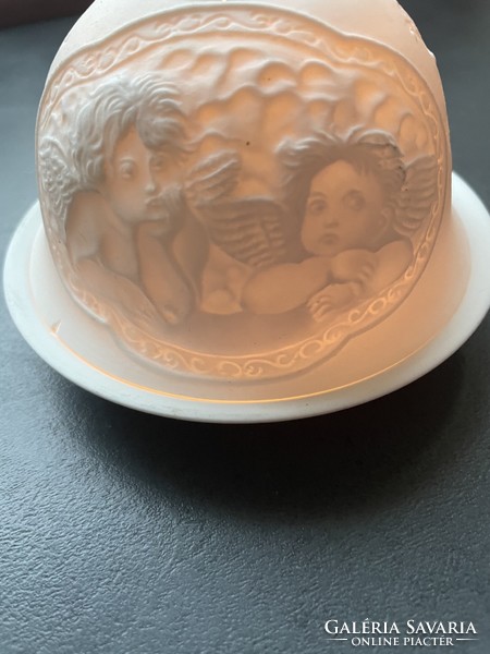 Special lithophane porcelain candle holder angelic