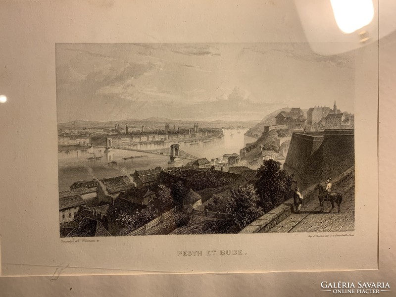 Adolphe rouargue 1859, view of Pest and Buda