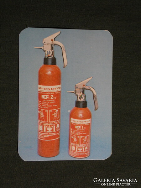 Card calendar, Yugoslavia, vatrosprem firing technique, chimney sweep, fire extinguisher, 1979, (4)