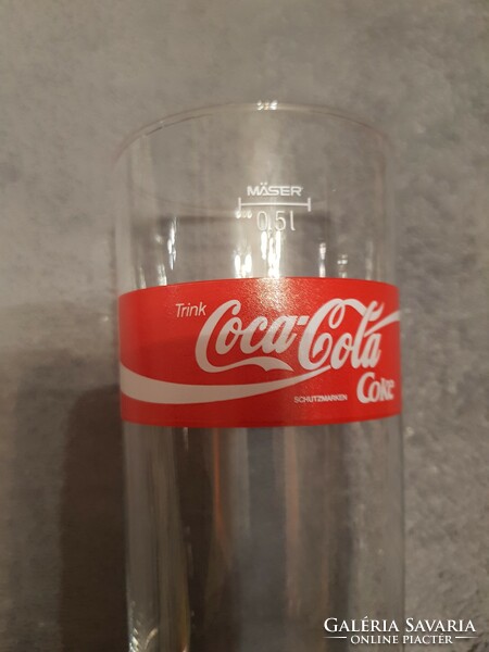 German coca cola glass, advertising, drinking glass, 0.5 L