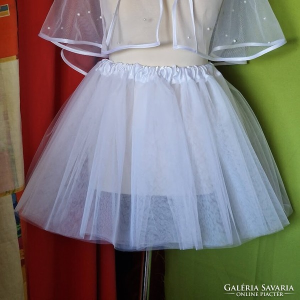 Wedding asz58 - white 40cm long frilly tulle skirt - prom wedding carnival