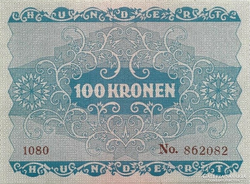 2 x 100 korona kronen 1922 Ausztria 3. UNC sorszámkövető