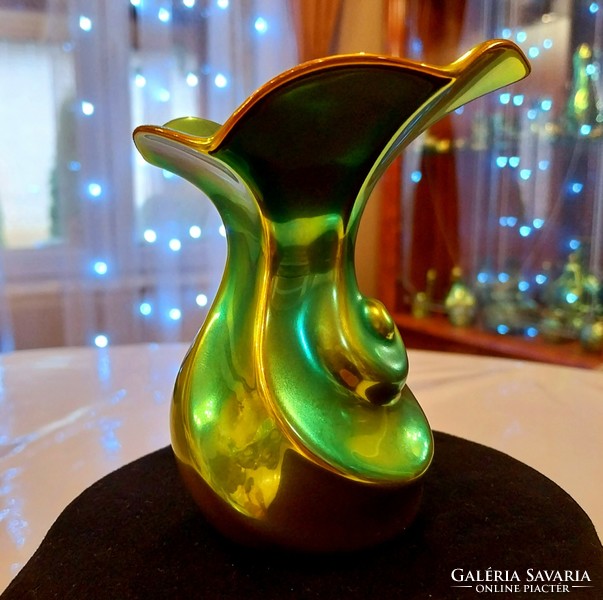 Zsolnay Eozin-Csiga váza -Gyönyörű  formás darab