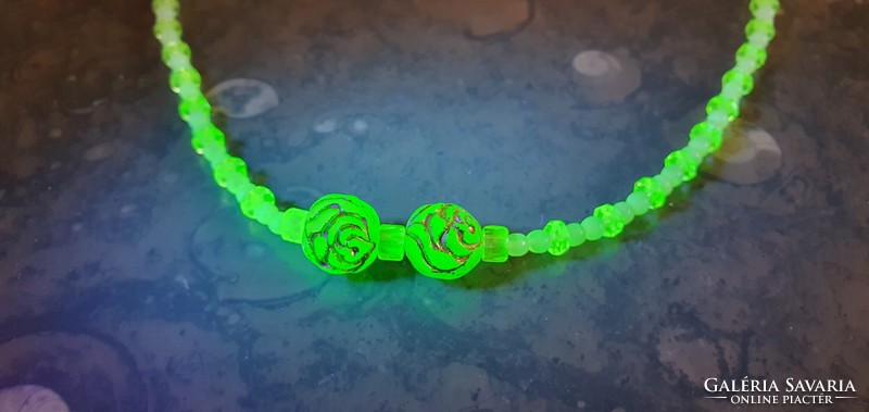 Genuine Czech Uranium Glass Necklace #23007