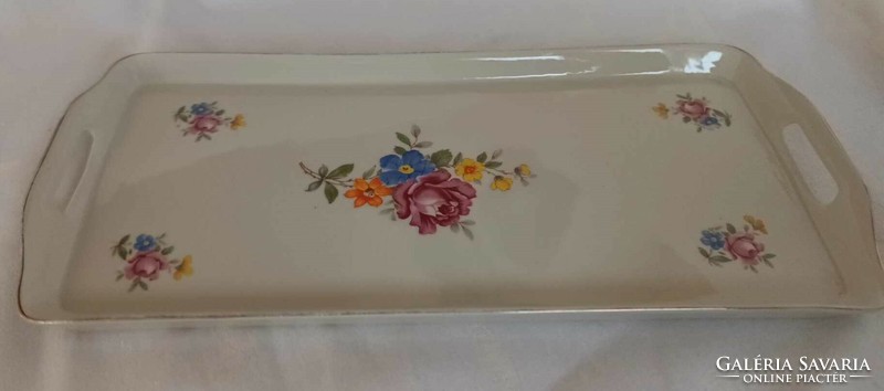 Flower-patterned Bavarian tray - porcelain cookie serving bowl