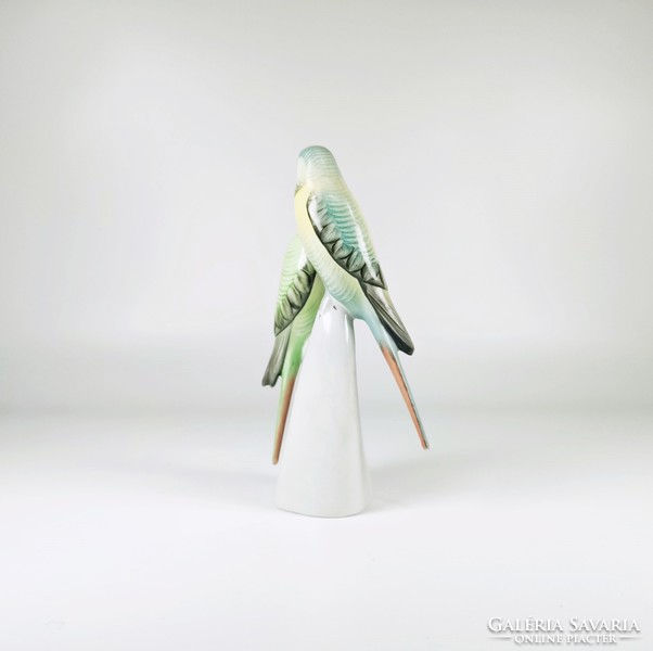 Raven house, pair of wavy parrots, hand-painted porcelain figure, flawless! (D017)