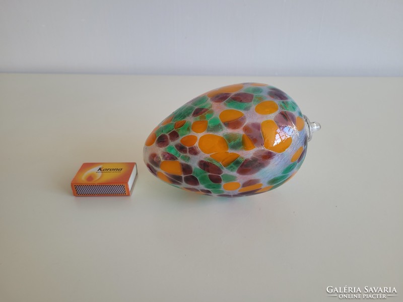 Old hanging glass egg colorful retro large egg 16 cm