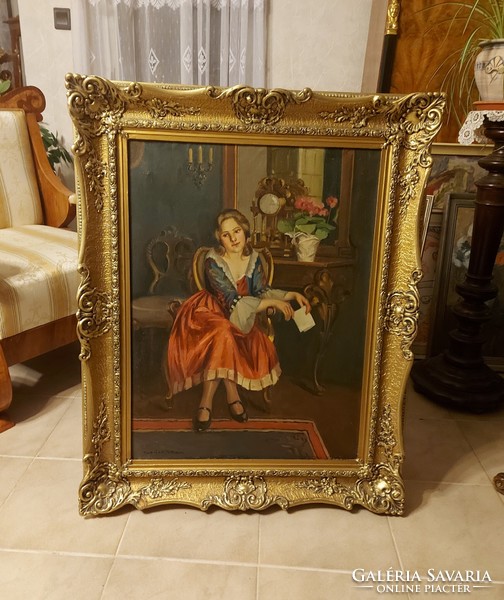 A brilliant antique painting by István Szasz!