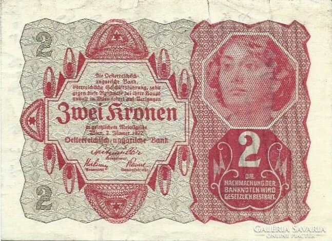 2 korona kronen 1922 Ausztria 1.