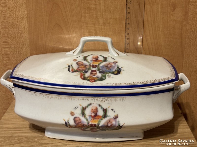 1.World War II porcelain serving dish - józsef ferenc, ii. William, i. Ferdinand, v. Mehmed