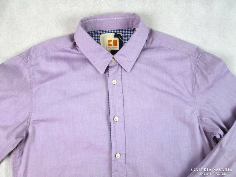 Original hugo boss (m) elegant pastel purple long-sleeved men's shirt