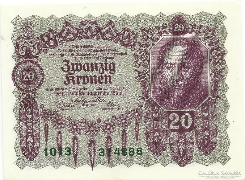20 Korona kronen 1922 Austria 2.