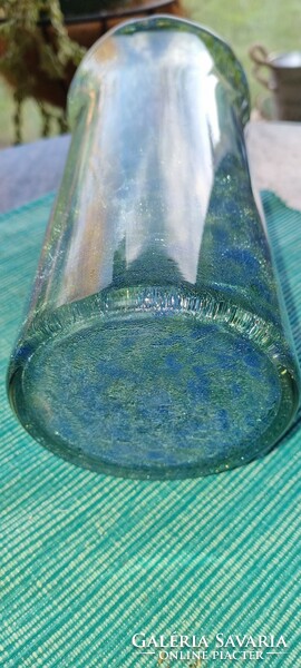 Beautiful, rare turquoise veil glass vase