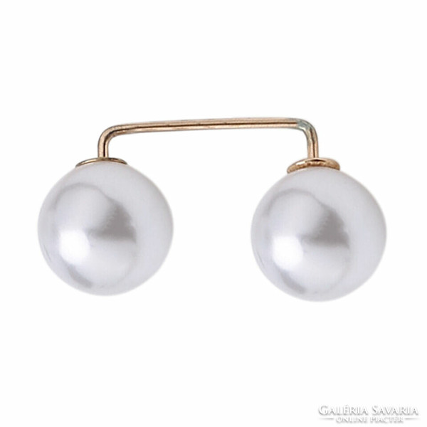 Badge, brooch bro254 - pearl brooch 35x15mm