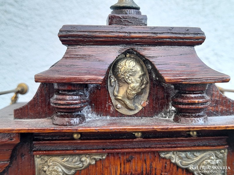 Meseszép ritka Antik Ferenc József asztali ébresztős óra