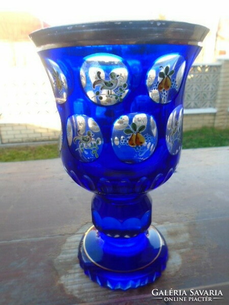 Antique genuine Biedermeier goblet or glass from the beginning of the 19th-20th century, almost 1 kg