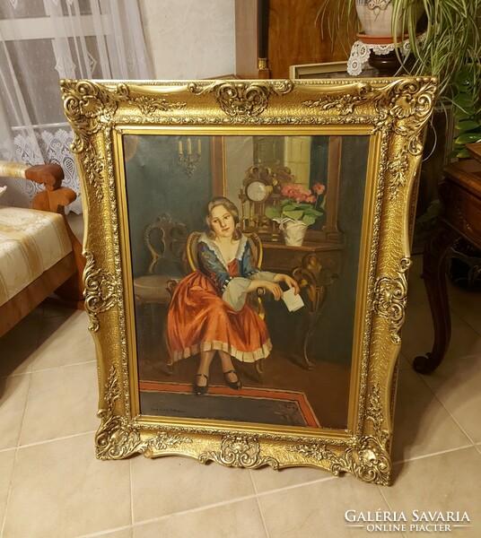 Szász István ragyogó antik festménye!