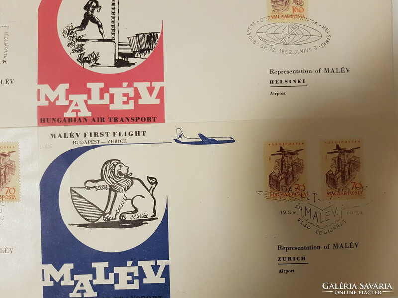 MALÉV First Flight FDC 6db Első légijáratok indítása