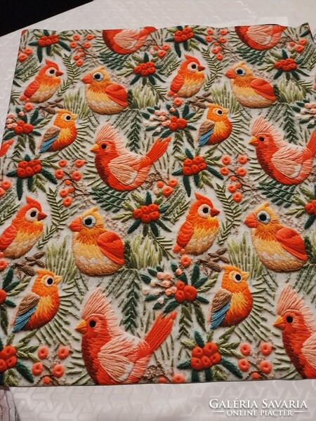 Futter material with bird printed pattern