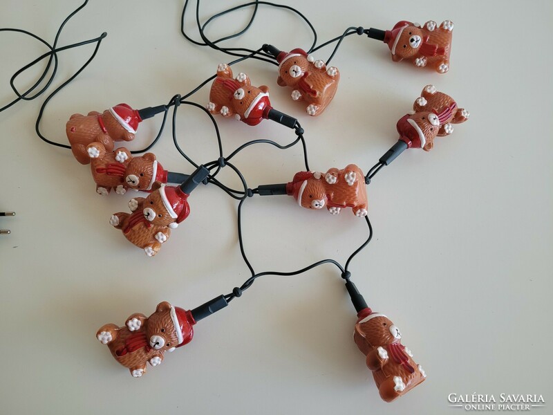 Christmas teddy bear light string, Santa's teddy bear light bulb string