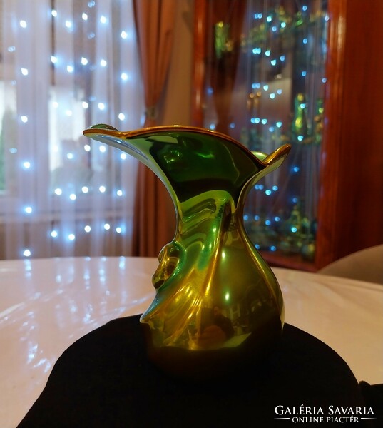 Zsolnay Eozin-Csiga váza -Gyönyörű  formás darab