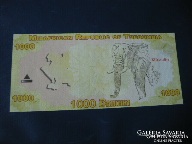 Chegumbia 1000 Bamaki 1985 elephant! Rare fantasy paper money! Ouch!