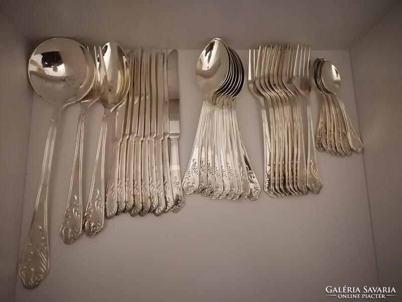 Silver-plated 6-person complete cutlery set / tableware