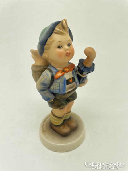 Hummel goebel figurine tmk4 boy with pig and umbrella 198 12cm