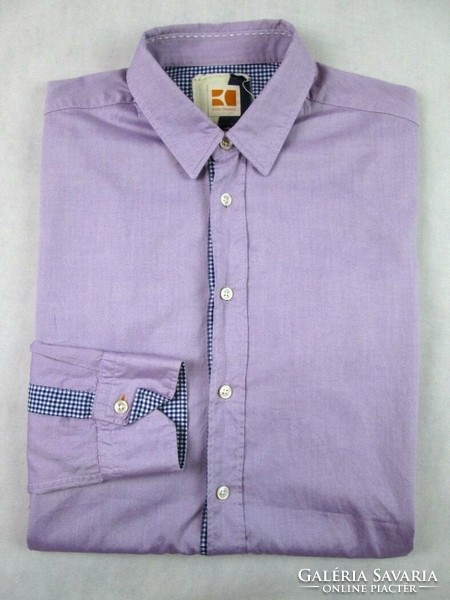 Original hugo boss (m) elegant pastel purple long-sleeved men's shirt