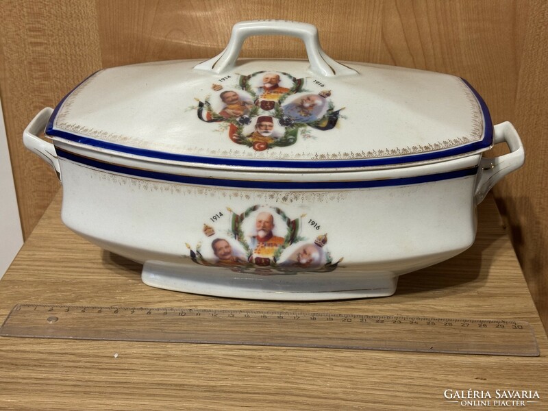 1.World War II porcelain serving dish - józsef ferenc, ii. William, i. Ferdinand, v. Mehmed