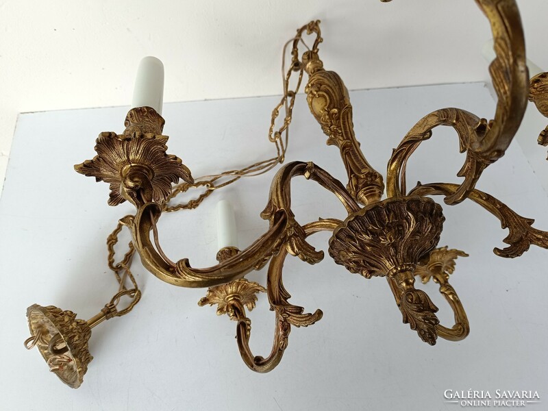 Antique chandelier brass 5 arms external wired 713 7337