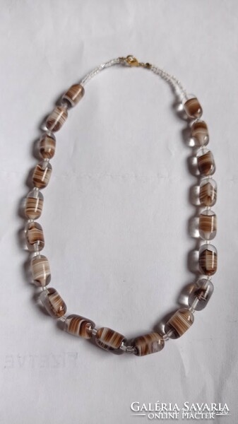 Old Murano style glass pearl necklace, vintage women's jewelry