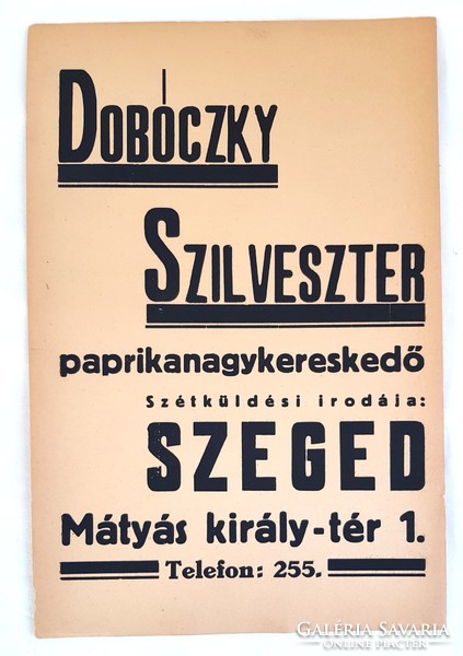 Dobóczky New Year's pepper wholesaler Szeged bags documents...Etc!