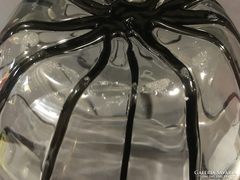 Art deco large Murano artistic bowl with black decorative strip! 23X21! 4-5 Kg!!