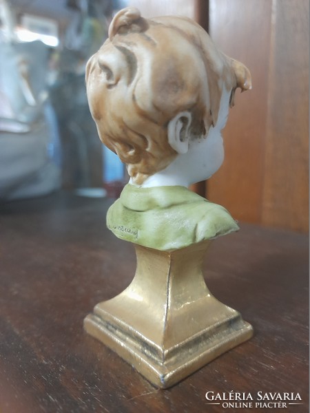 Italian triad capodimonte, luigi giorgio benaccio child porcelain bust, breast sculpture.