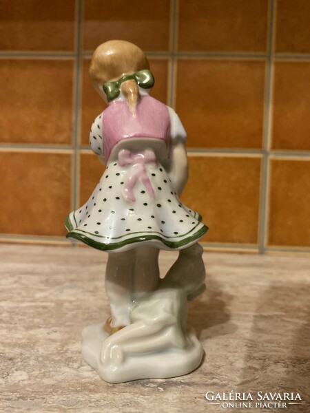 Herend porcelain girl with doll