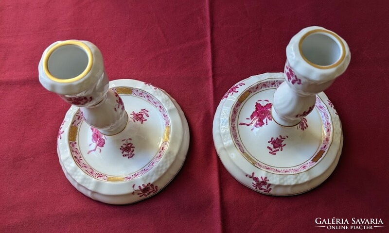 Pair of candle holders with Appony pattern from Herend