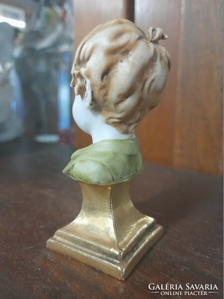 Italian triad capodimonte, luigi giorgio benaccio child porcelain bust, breast sculpture.