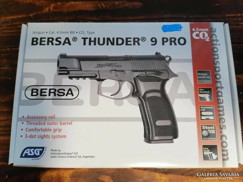Bersa thunder 9 pro 4.5 mm air pistol co2 semi-automatic