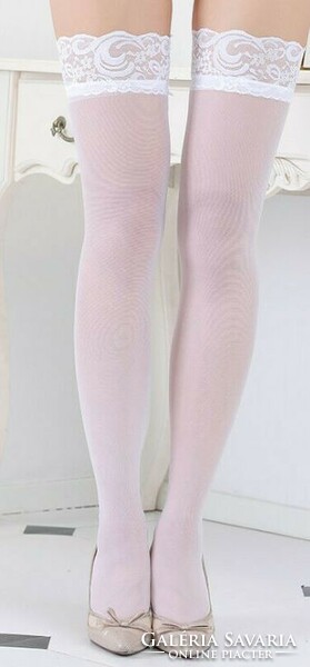 Wedding fen07 - sexy elastic white lace stockings, thigh fix