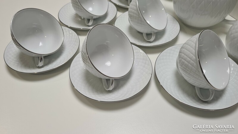 Zsolnay bean platinum tea set