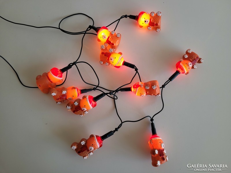 Christmas teddy bear light string, Santa's teddy bear light bulb string