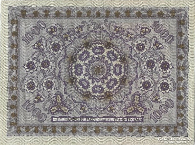 1000 korona kronen 1922 Ausztria 3. aUNC