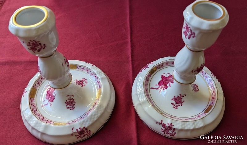 Pair of candle holders with Appony pattern from Herend