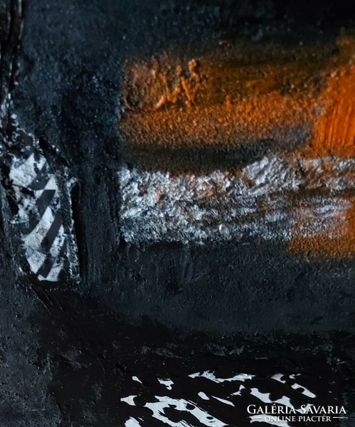 "Átjáró" akril festmény, vegyes technika, az anyaga fa, mérete 30x30 cm, szignózott, szép fakerettel