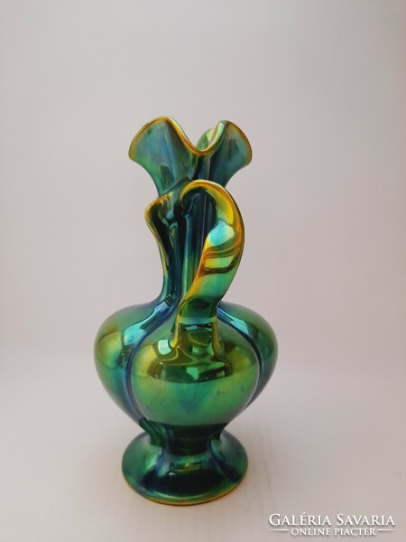Zsolnay eozin ribbon vase, 23 cm